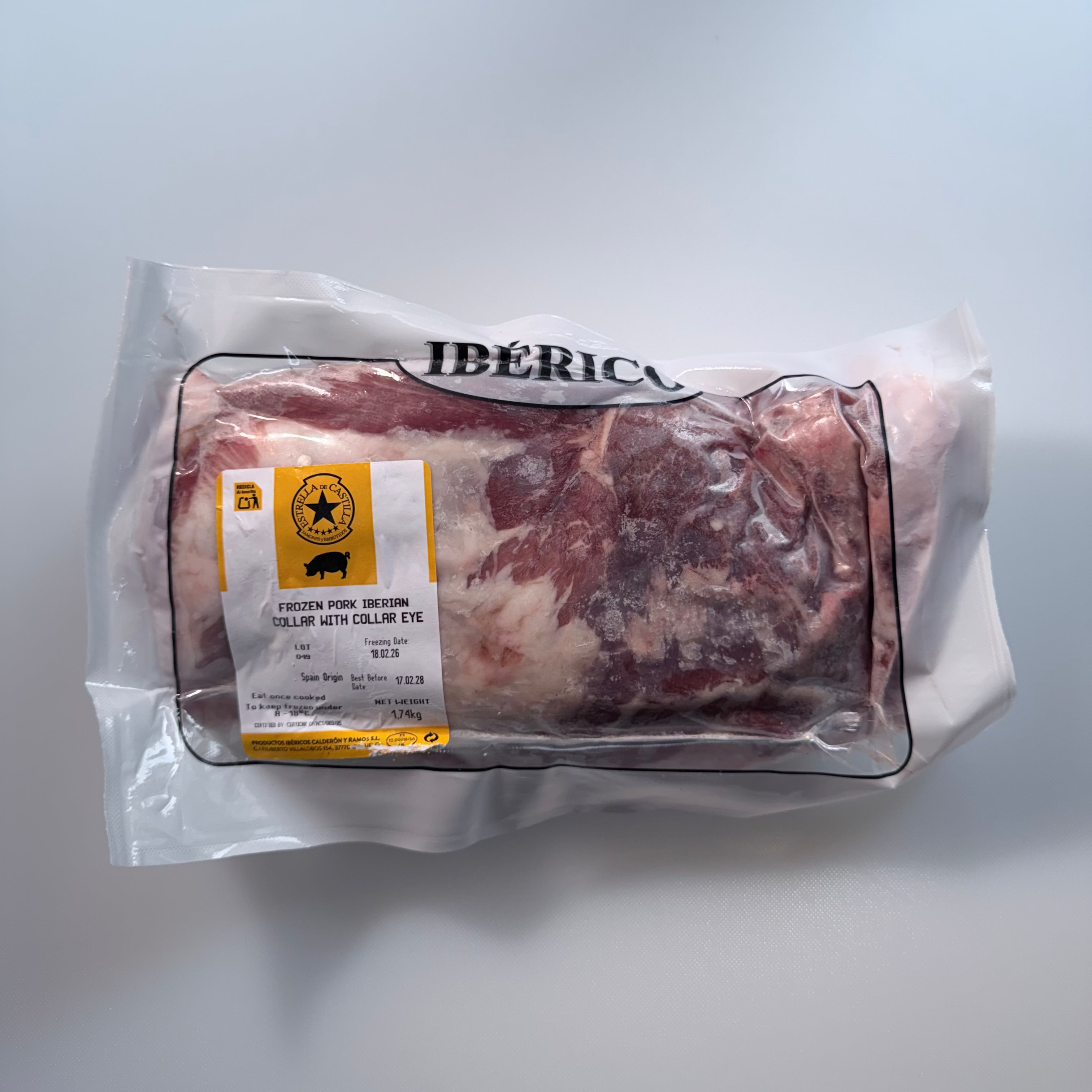 Estrella De Castilla Pork Iberian Collar （Acorn Fed)